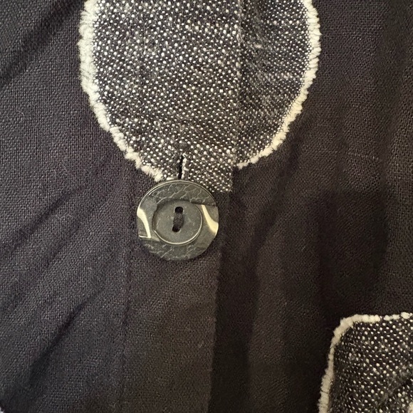 Cheyenne art to wear linen dress size s/m oversized button lagomorph - Picture 4 of 6